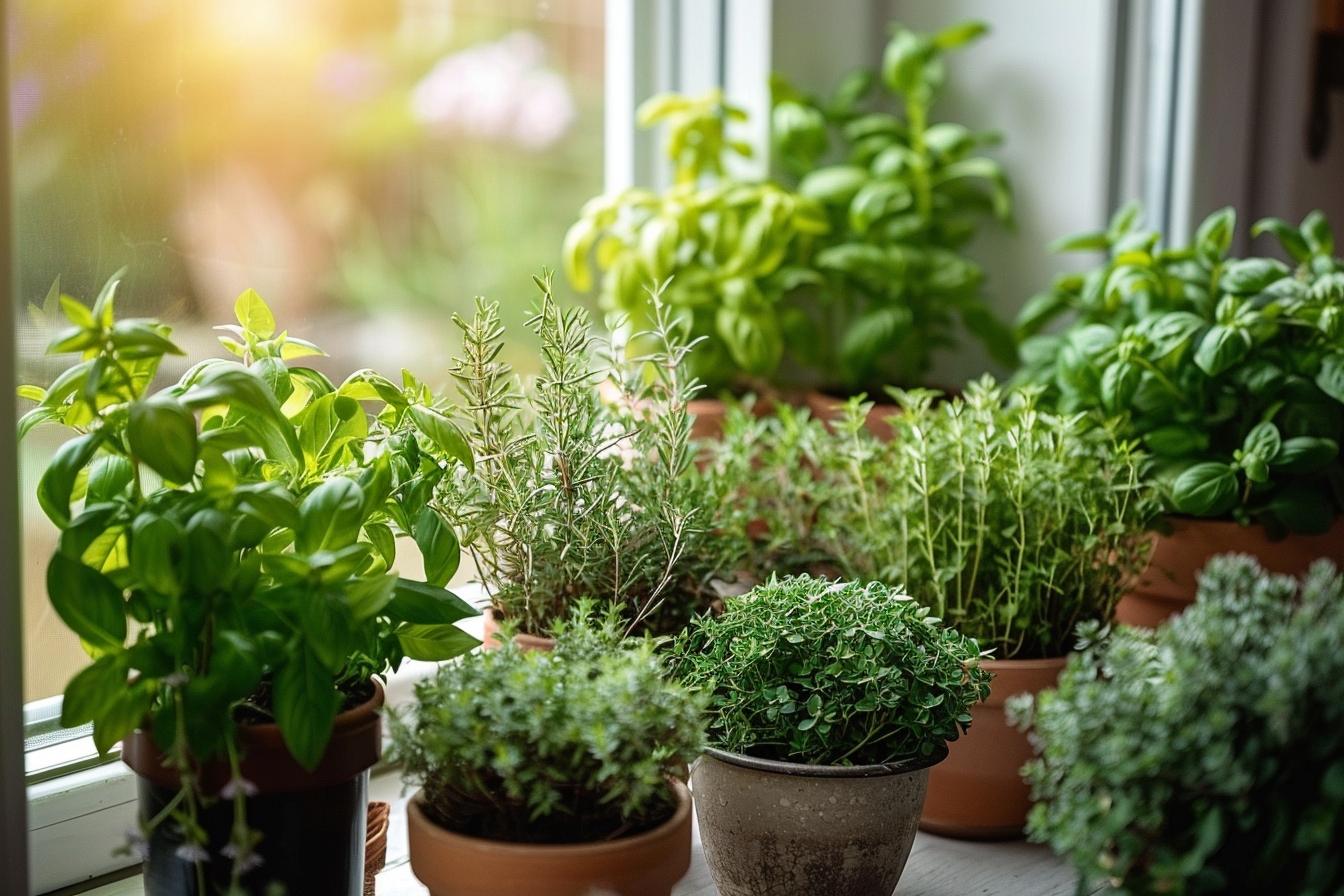 Jardin d'herbes aromatiques intérieur