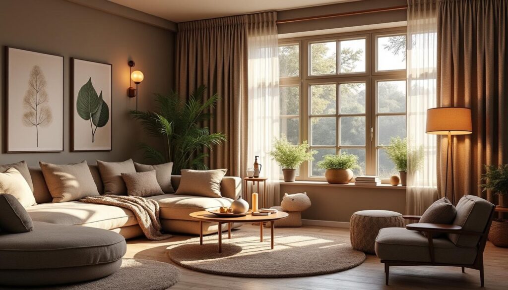 découvrez comment associer des rideaux isolants à une décoration chaleureuse pour créer un salon confortable et élégant toute l'année.