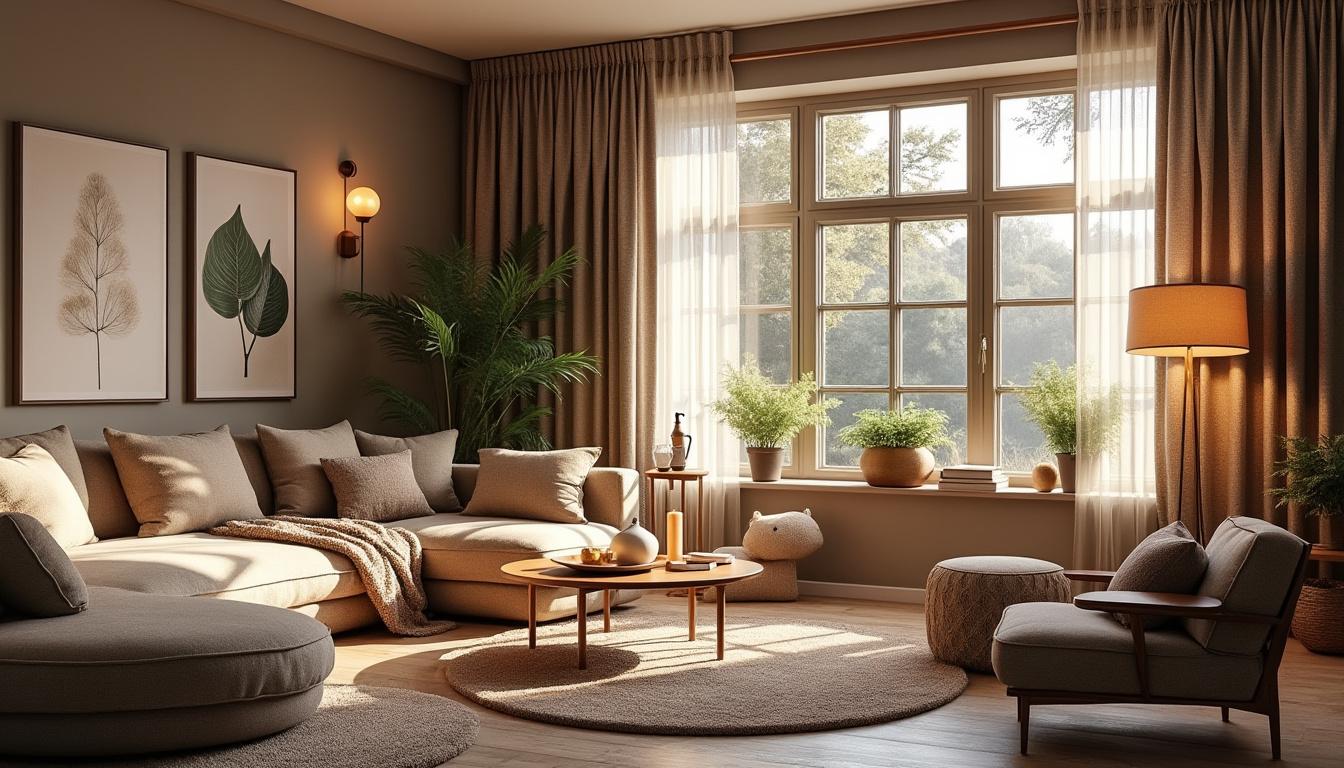 découvrez comment associer des rideaux isolants à une décoration chaleureuse pour créer un salon confortable et élégant toute l'année.