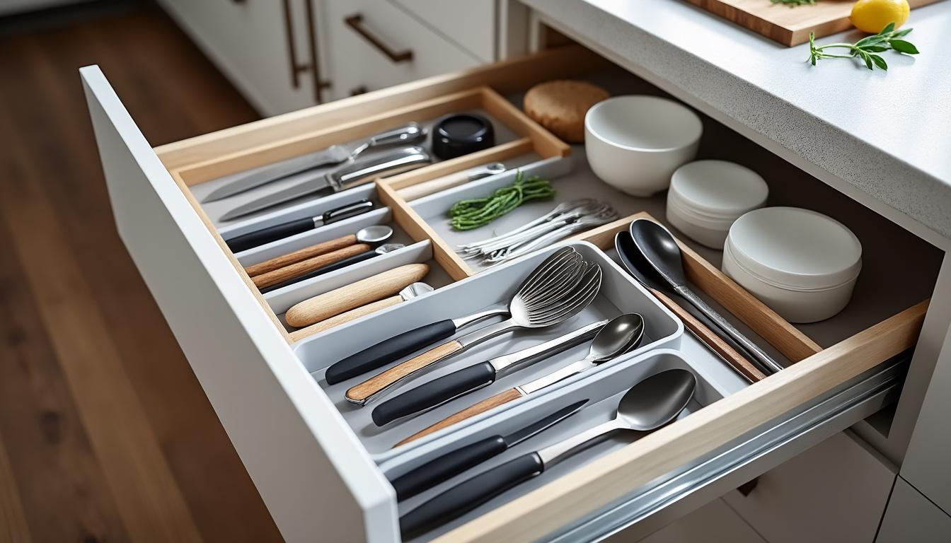 découvrez des astuces pratiques pour organiser vos tiroirs de cuisine et faciliter vos gestes au quotidien, pour une cuisine plus fonctionnelle et agréable.